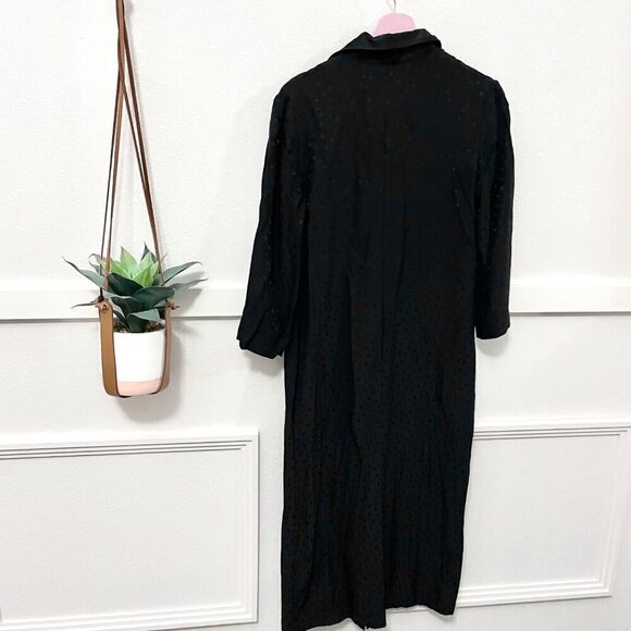 Julie Harrah Black Polka Dot Silk Long Sleeve Dress Cover Up Size XS/S - Picture 3 of 4
